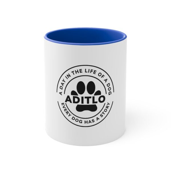 Dog Lover's Accent Mug - "A Day in the Life of a Dog", Pet Gift, Coffee Mug for Dog Owners, Animal Enthusiast, Dog Adoption Celebration