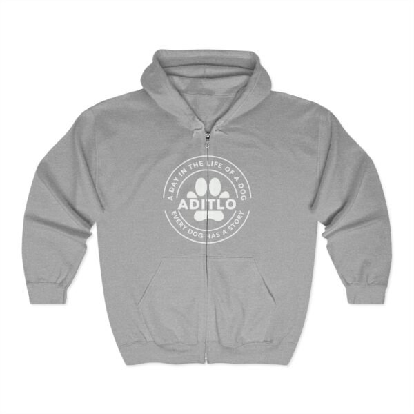 Pet Lover's Full Zip Hoodie - A Day in the Life of a Dog, Dog Mom Gift, Animal Rescue Shirt, Cozy Dog Hoodie, Pet Adoption Awareness - Image 3