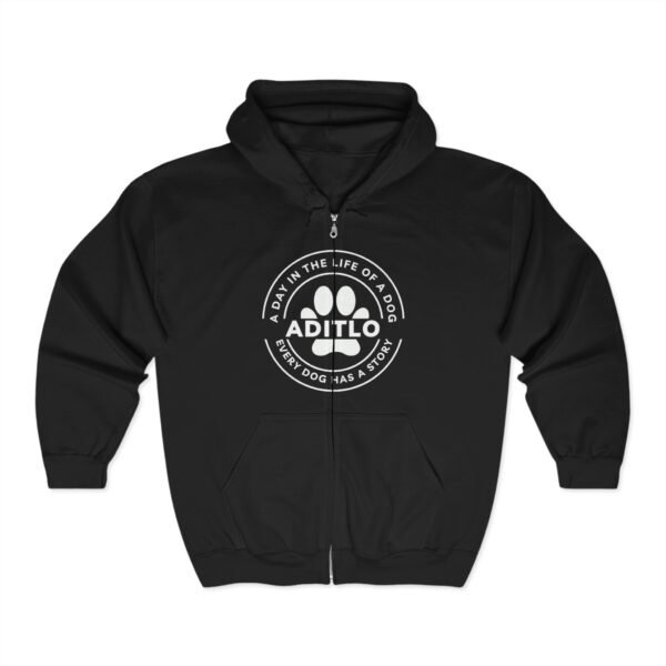 Pet Lover's Full Zip Hoodie - A Day in the Life of a Dog, Dog Mom Gift, Animal Rescue Shirt, Cozy Dog Hoodie, Pet Adoption Awareness