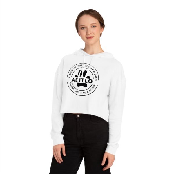Cropped Sweatshirt - Day in the Life of a Dog, Every Dog Has a Story, Pet Adoption, Cozy Style, Gift for Dog Moms - Image 3