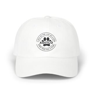 White Dog Lover Dad Cap - Unisex Hat for Dog Owners, Gift for Pet Lovers, Fun Vintage Cap, Hiking Accessory, Casual Style
