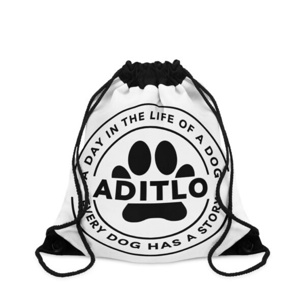 A Day in the Life of a Dog Drawstring Bag, Pet Lover Gift, Dog Mom Bag, Animal Lover Accessory, Fun Storage Bag, Personalized Dog Tote - Image 3