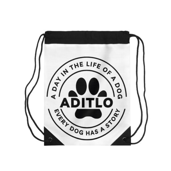 A Day in the Life of a Dog Drawstring Bag, Pet Lover Gift, Dog Mom Bag, Animal Lover Accessory, Fun Storage Bag, Personalized Dog Tote