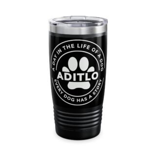Dog Lovers Ringneck Tumbler, 20oz - A Day in the Life of a Dog Travel Mug, Pet Gift, Coffee Cup, Dog Mom, Personalized Dog Lover Mug