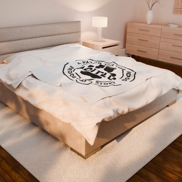 Dog Lovers Velveteen Plush Blanket, Cozy Pet Gift, A Day in the Life of a Dog Decor, Birthday Present, Dog Mom Blanket, Pet Memorial - Image 4