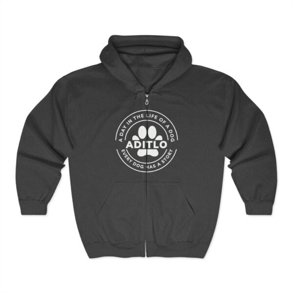Pet Lover's Full Zip Hoodie - A Day in the Life of a Dog, Dog Mom Gift, Animal Rescue Shirt, Cozy Dog Hoodie, Pet Adoption Awareness - Image 5