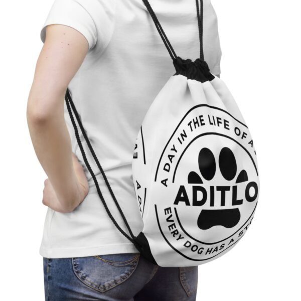A Day in the Life of a Dog Drawstring Bag, Pet Lover Gift, Dog Mom Bag, Animal Lover Accessory, Fun Storage Bag, Personalized Dog Tote - Image 4